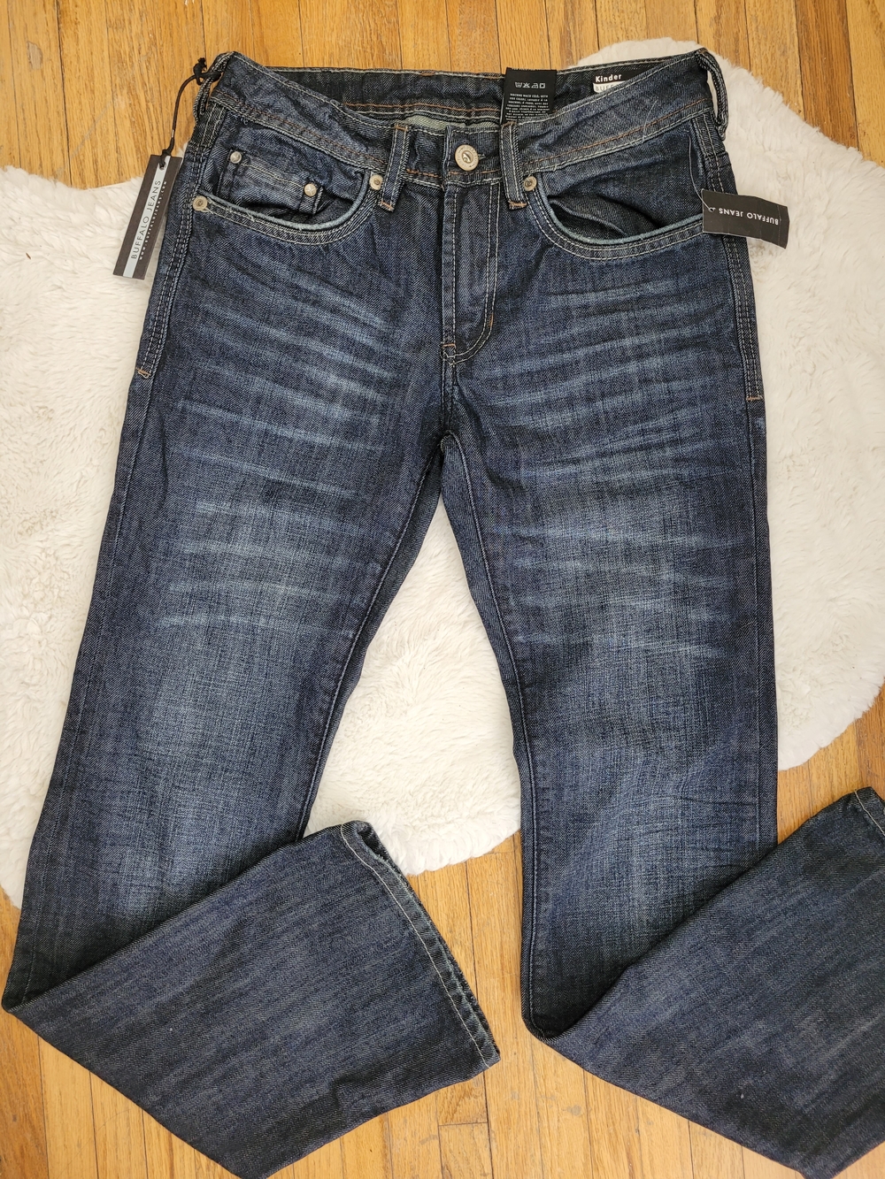 Buffalo David Bitton Men's Dark Blue Slim Boot Cut Jeans